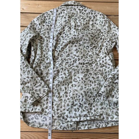 Chico’s Leopard Print Full Zip Lightweight Jacket Size 1 Women’s Tan - Picture 4 of 6